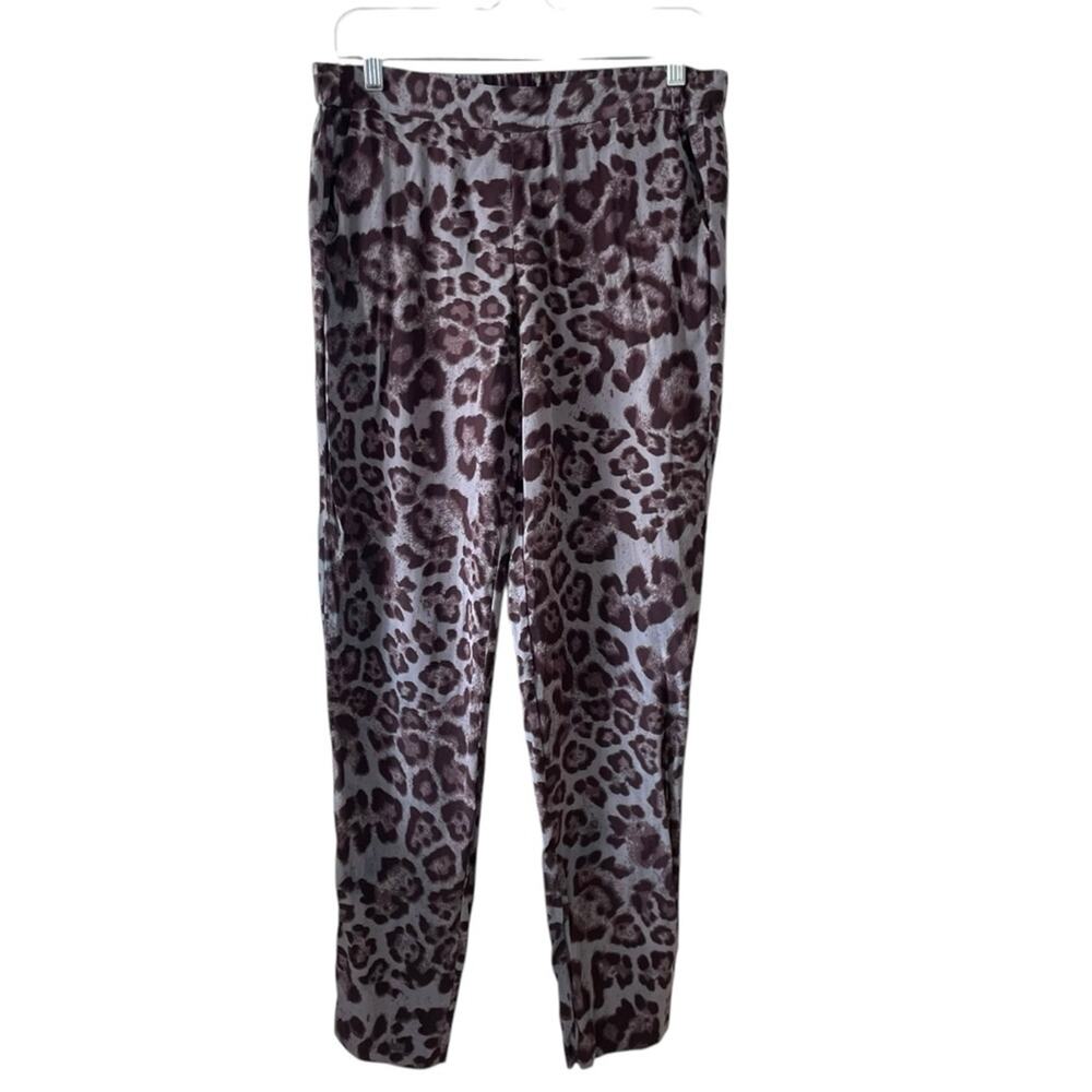 Joe Fresh 100% Silk Leopard Print Pants | Brown | Size 4